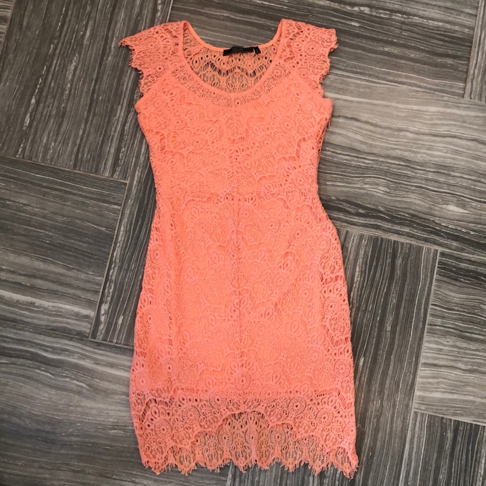 Coral Lace Dress